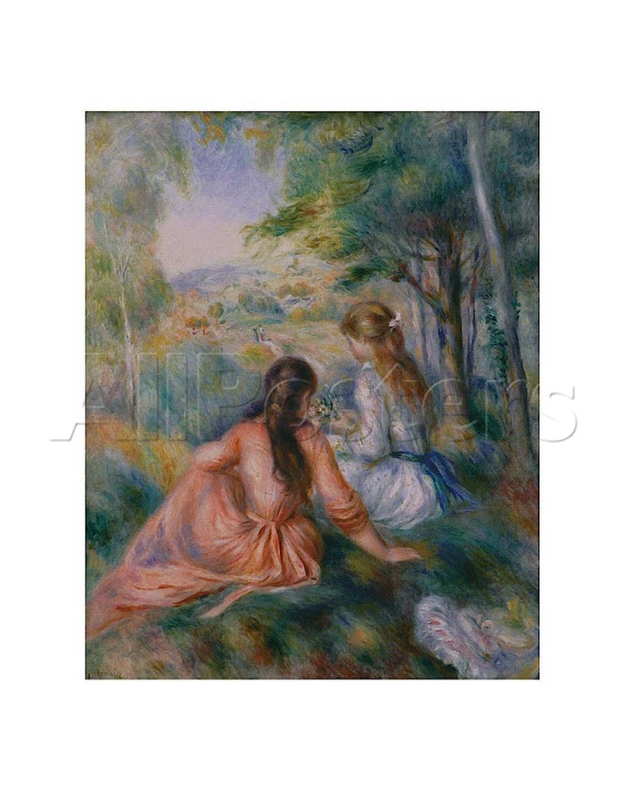 In the Meadow - Pierre-Auguste Renoir painting on canvas